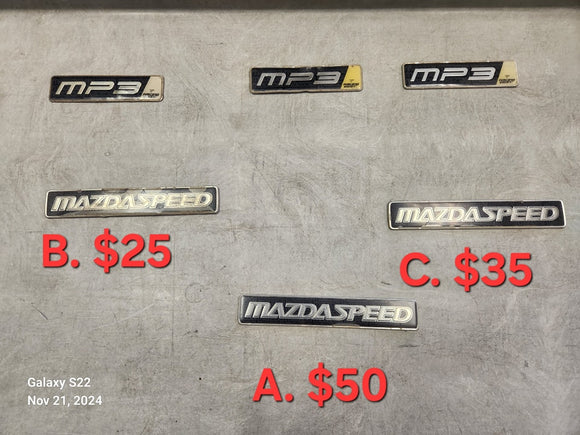 Mazdaspeed Trunk Badge