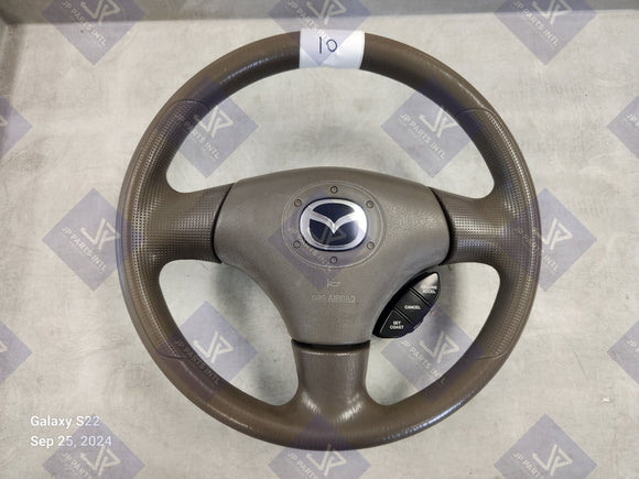 2001-2003 Mazda Protege Steering Wheel with Airbag Brown/Tan #10